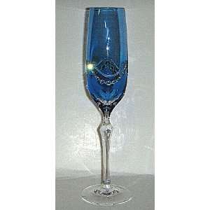  Varga Art Crystal Lace Sky Blue Champagne Flute 