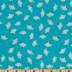  44 Wide Bella Flora Winding Leaves Turquoise Fabric By 