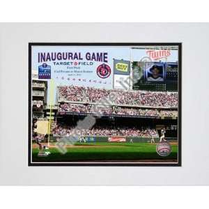 Target Field 2010 Inaugural Game 1st Pitch with Overlay Double Matted 