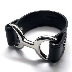   Domain SZ11 1120 Black Leather Strap Bracelet Titanium Buckle for Men