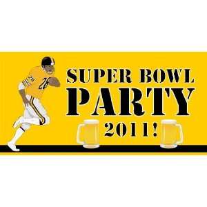  3x6 Vinyl Banner   Super Bowl Party Running Back 