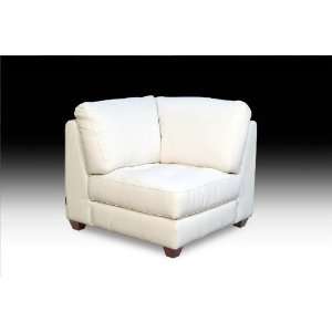 Diamond Sofa White Leather Tufted Seat Corner Chair