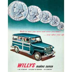 1951 Ad Willys Overland Motor Civilian Jeep Coin Nickel Family Kaiser 