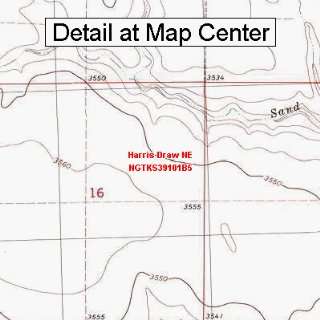  USGS Topographic Quadrangle Map   Harris Draw NE, Kansas 