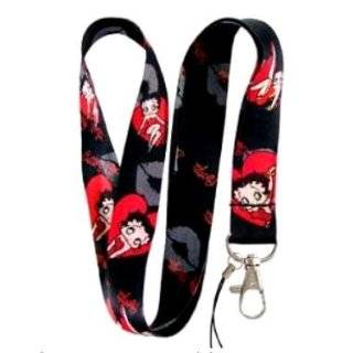 Betty Boop Red Heart and Kiss Lanyard Key Chain Holder