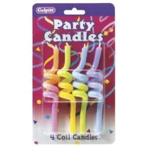  Glitter Coil Pastel Candles Party Supplies Toys & Games