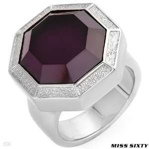Miss Sixty Fashionable Ring With Genuine Crystal Crafted In Stainless 