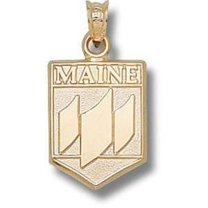  University of Maine Shield Pendant (Gold Plated) Sports 