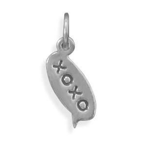 Sterling Silver Text Message Bubble Charm With Xoxo Measures 6mm X 