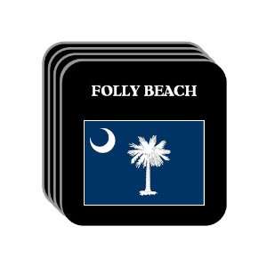  US State Flag   FOLLY BEACH, South Carolina (SC) Set of 4 