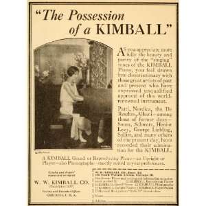 1925 Ad W W Kimball Grand Piano Chico Catalogs Player 