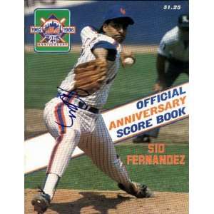   New York Mets autographed Program Sid Fernandez