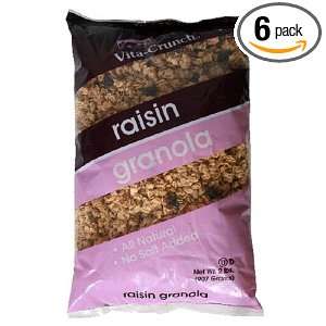 Vita Crunch Granola, Raisin Crunch, 2 Pound Bag (Pack of 6)