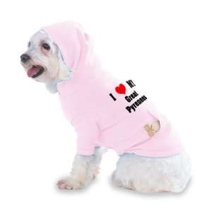  I Love/Heart Great Pyrenees Hooded (Hoody) T Shirt with 