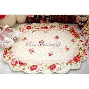   and vintage Oval Roses Quilted Bath Rug Beautiful&Soft
