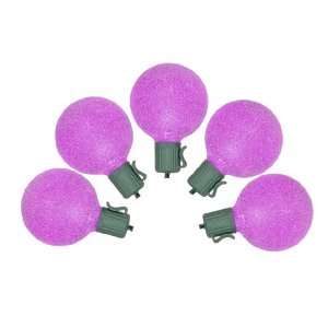  Set of 10 Battery Operated Sugared Purple LED G50 Christmas Lights 