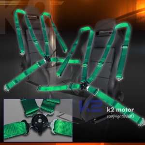  2x 4 Point Camlock Racing Seat Belt Belts Harness Green 