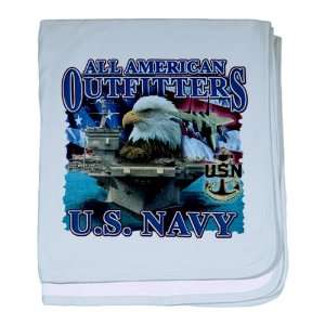   Blanket Sky Blue All American Outfitters US Navy Bald Eagle US Flag