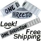 Gray ONE DIRECTION Wristband 1D BRACELET Filled Harry Liam Niall Louis 