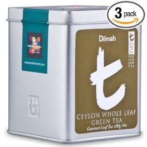   Ceylon Whole Leaf Green Loose Leaf Tea, 3.53 Ounce Tins (Pack of 3