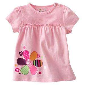 New Jumping Beans Toddler Girl Pink Shirt w Flower Sizes 12, 18, 24, 3 