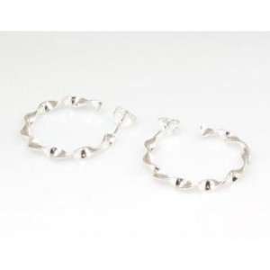  925 Silver Fancy Twisted Creole Earrings by TOC Jewelry