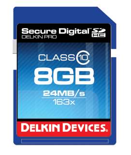 Delkin SD Class 10 Secure Digital 8GB 163X Lifetime Warranty 