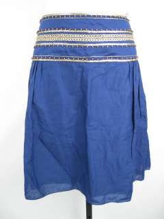 BADGLEY MISCHKA Blue Gold Beaded A Line Skirt Size 4  