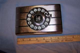 VINTAGE Rotary Dial Flip Up Telephone Address Book Silver  