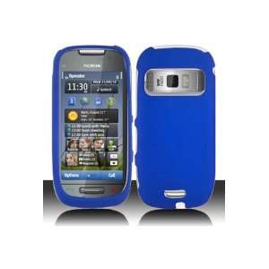  Nokia C7 Astound Rubberized Shield Hard Case   Blue (Free 