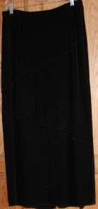 CHICOS TRAVELERS Jet Black Slinky Straight Back Slit Skirt Size 3 ~ 16 