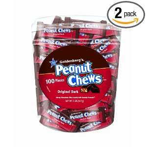 Peanut Chews Original Dark Candy, 2 Pound Tubs (Pack of 2)