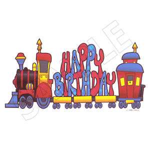 Birthday Train Edible Cake Topper Decor Image  