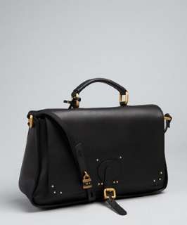 Chloe black leather briefcase style crossbody bag   