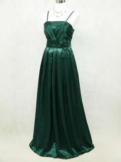 Cherlone Satin Dark Green Long Prom Ball Gown Wedding/Evening Dress 