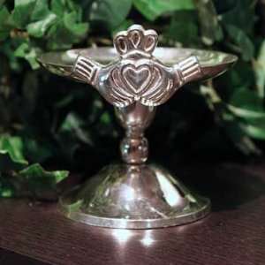  Claddagh Pillar Candle Holder Silver/Gold