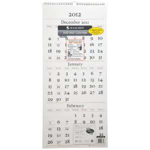  AT A GLANCE Recycled Three Month Reference Wall Calendar 