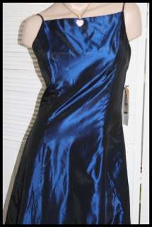 Details Beautiful shimmering blue formal gown, spaghetti strap with 