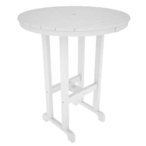  Monterey Bay Round 36 Bar Height Table   Classic White 