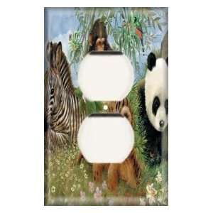  Single Duplex Outlet Plate   Panda and Friends