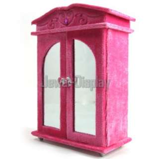 Hot Pink Wardrobe Jewellery Display Storage Box Case  