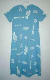 Jostar cotton T shirt dress batik fish sun dress S 3X  