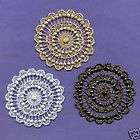 Silver Gold or Antique Gold Filligree Venise Guipure Lace Round Patch 