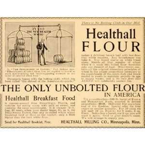 1899 Ad Healthall Milling Flour Breakfast Food Barrel   Original Print 