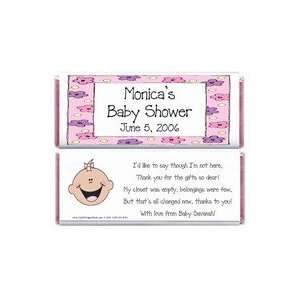  BS216   Baby Shower Pink Border Candy Bar Wrappers Baby