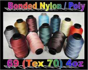 69 (Tex 70) Lt Mid Weight Bonded Nylon/Poly Upholstery Leather Thread 