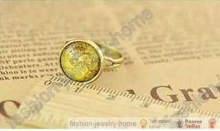 New Fashion Exquisite Crystal Map Rings Retro Style  