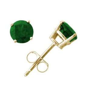  All Natural Genuine 4 mm, Round Emerald earrings set in 