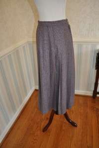   SZ 13/14 Junior 70% Wool Pleated Long Multi Color Tiny Plaid Skirt
