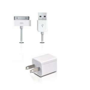   OEM Apple iPhone 3G/3GS/4, and iPod USB Wall Charger with Sync Cable